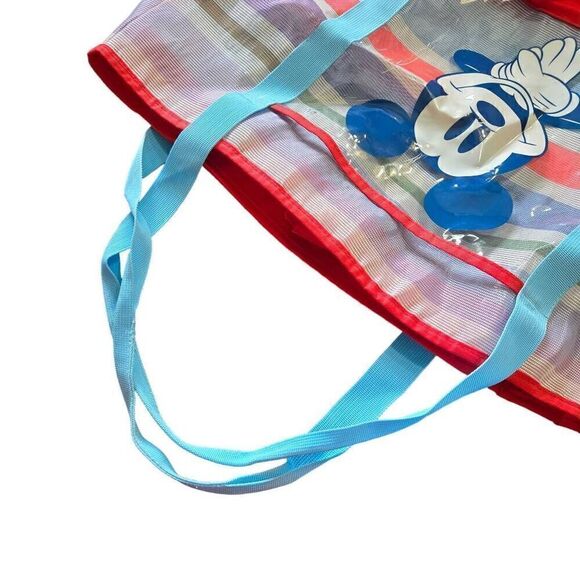 Mickey Mouse Striped Mesh Tote Disney Store Large Beach - Picture 6 of 8